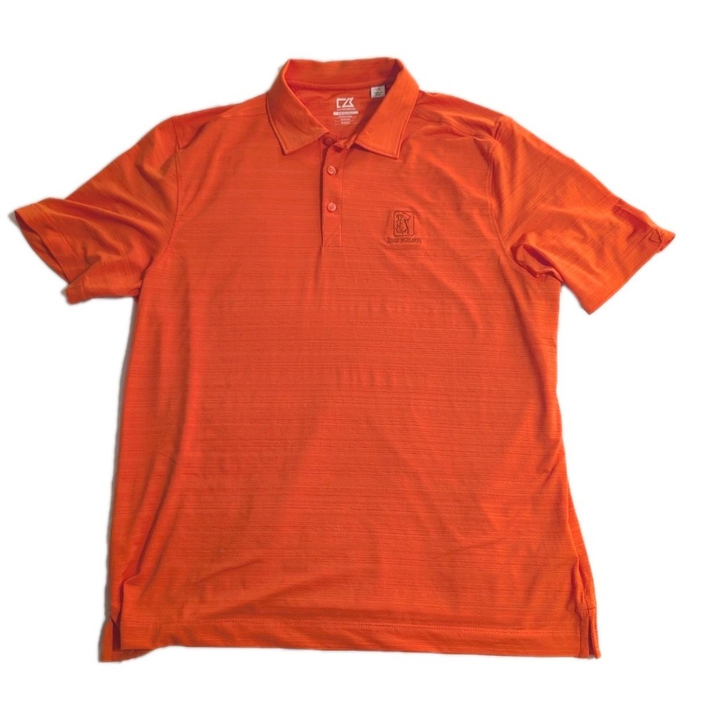 Men's Cutter & Buck Drytec Orange Polo TPC River Highlands Size L